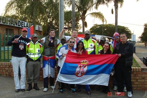 Srbija-Australija - slike navijaca
