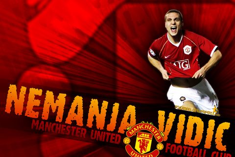 Nemanja Vidic fudbaler Manchestera: wallpaper, pozadina, poster za desktop 1280x1024